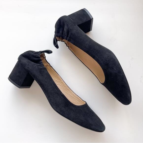 Everlane | Everyday Black Suede Block Slide Heels - Picture 5 of 10